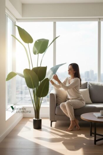 12 Dallı 195 cm Dokulu İri Yapraklı Lüks Starliçe Ağacı